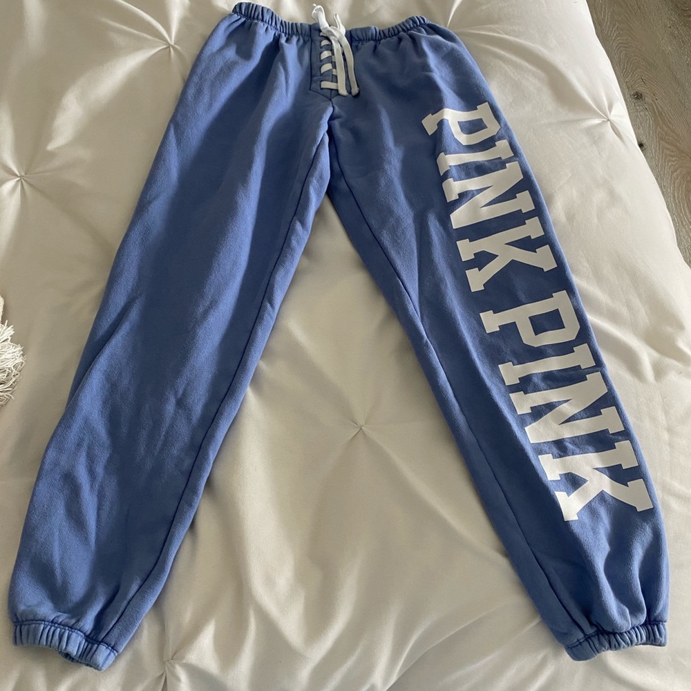VS Pink Collegiate Sweatpants Light Blue